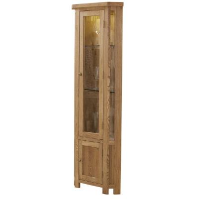 Kingsbury Solid Oak Corner Display Cabinet